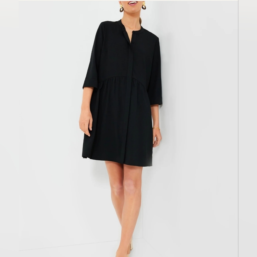 Tuckernuck black crepe royal shirtdress